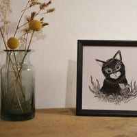 日高あゆみ　ましかくポスター　ねこ(額いり)15cm