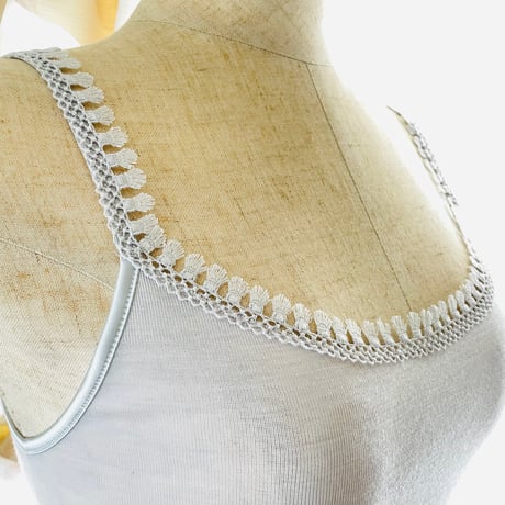 Oscalito Macrame Silver オスカリート【シルクウール フラットニット トップス/キャミソール】