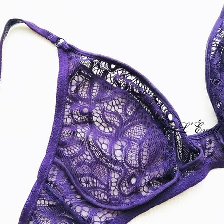 ANDRES SARDA Lynx Purple Impact アンドレ サルダ【ノンワイヤーノンパデッドトライアングルブラ＋タンガのセット】
