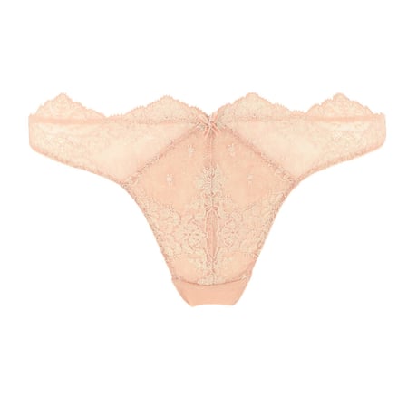 Dita von Teese Lurex Lace Vintage Peach ディタ・フォン・ティース【ノンパデッドハーフカップブラ＋タンガのセット】