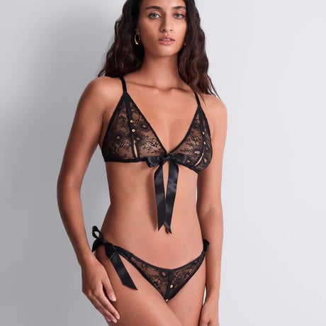 Aubade Boite a Desir Lace Insomnia オーバドゥ ボアットアデジール【オープナブルトライアングルブラ＋ショーツのセット】