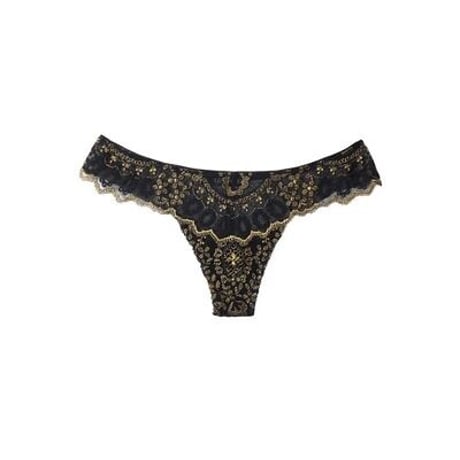 I.D. SARRIERI Golden Tulip Black/Gold アイディサリエリ【パデッドプッシュアップブラ(シルク混)＋タンガのセット】