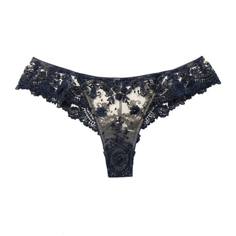 I.D. SARRIERI Annabelle Navy アイディサリエリ 【ノンパデッドハーフカップブラ(シルク混)＋タンガのセット】
