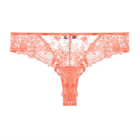 I.D. SARRIERI Annabelle Coral アイディサリエリ【ノンパデッドプランジブラ/トライアングルブラ(シルク混)＋タンガのセット】