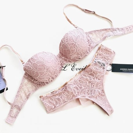 ★入荷しました★ ANDRES SARDA Lynx Rosewood アンドレ サルダ【パデッドバルコネットブラ/ハーフカップブラ＋タンガのセット】