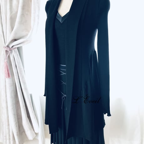 Oscalito Cortina Black オスカリート【シルクウール ロングカーディガン #3463】