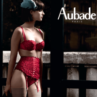 Aubade Bahia Couture オーバドゥ バイア クチュール 【お揃いのブラ＋タンガ＋ガーターベルトの3点セット】
