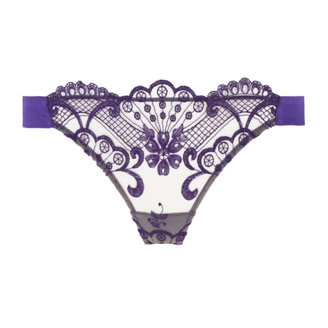 I.D. SARRIERI Euphoria Purple アイディサリエリ【ノンパデッドハーフカップブラ＋タンガのセット シルク混】