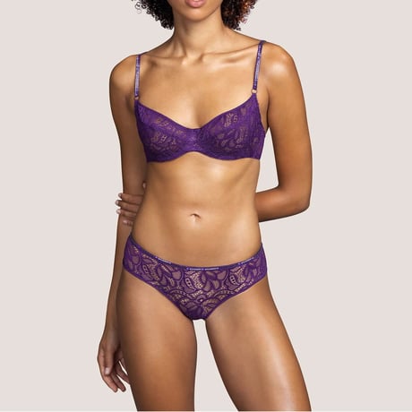 ANDRES SARDA Lynx Purple Impact アンドレ サルダ【ノンパデッド3/4カップブラ＋タンガのセット】