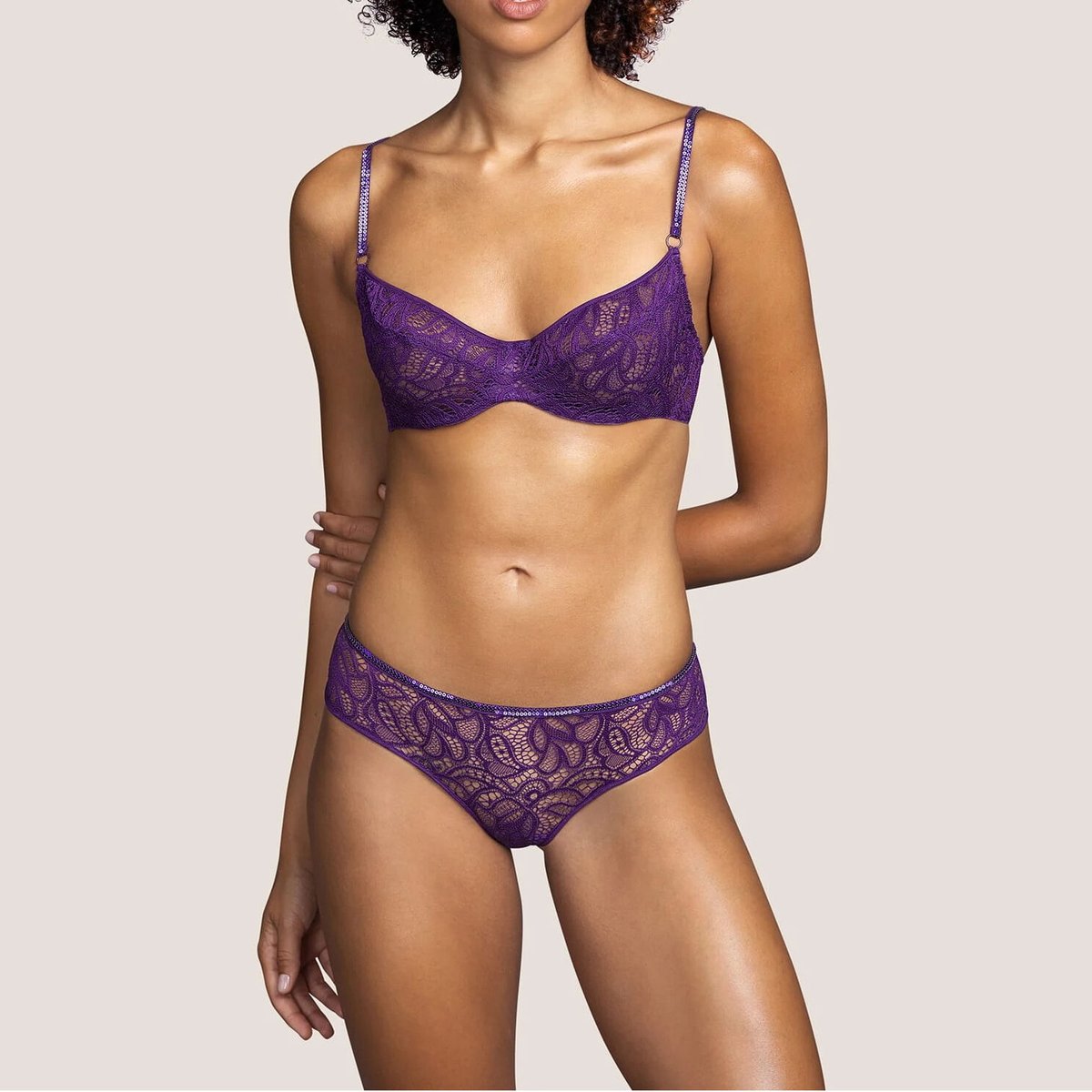 値下げ水着85C+Ｌ★Andres Sarda　アンドレサルダ ANDRES SARDA Lynx Purple Impact アンドレ サルダ【ノンパデッド