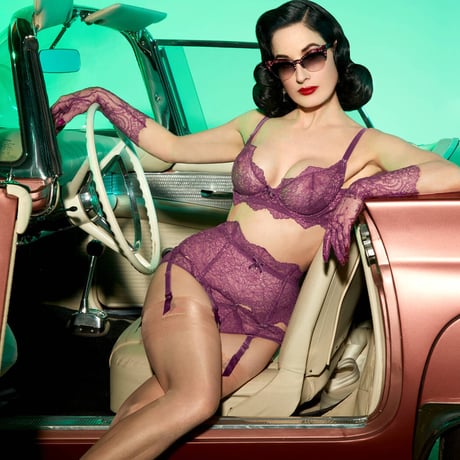 Dita von Teese Lurex Lace Amethyst ディタ・フォン・ティース【ガーターベルト】