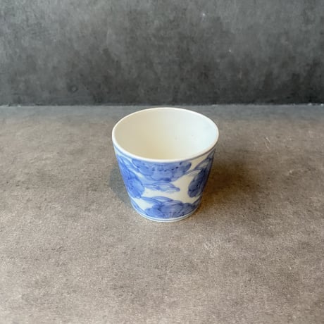 古伊万里染付桜流水文猪口