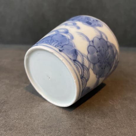 古伊万里染付桜流水文猪口