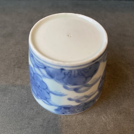 古伊万里染付桜流水文猪口