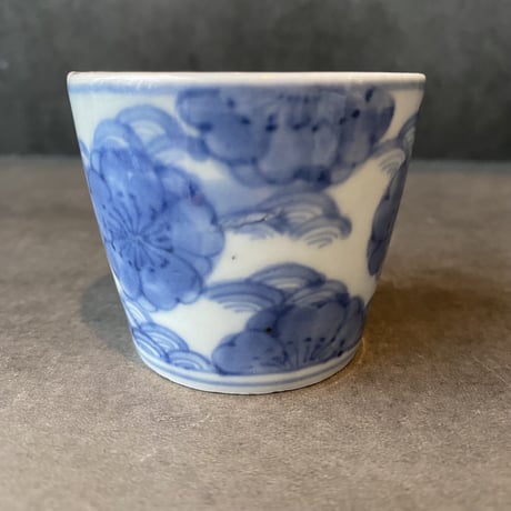 古伊万里染付桜流水文猪口
