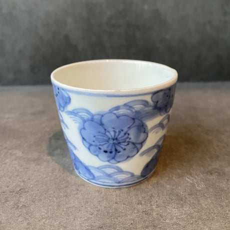 古伊万里染付桜流水文猪口