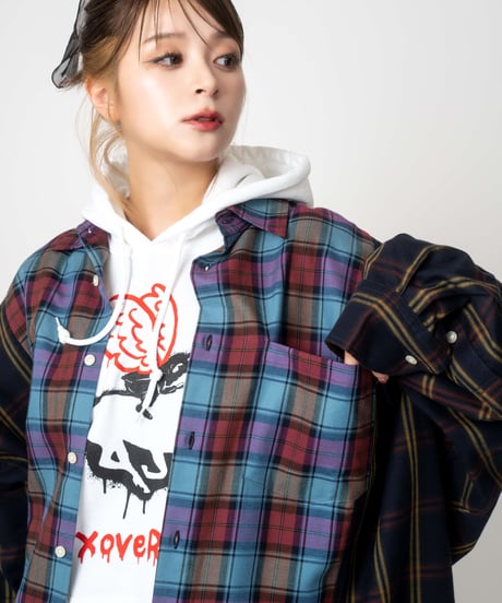 Multi checkered shirt （Navy）