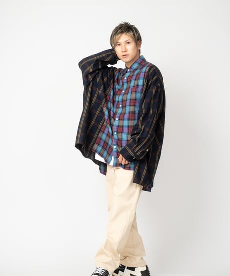 Multi checkered shirt （Navy）