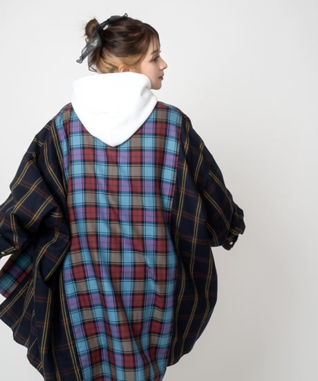 Multi checkered shirt （Navy）