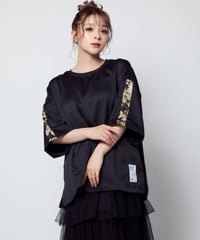 see-through flower line T shirt