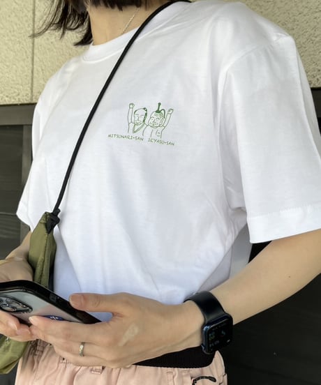 ニコイチTシャツ(ホワイト×グリーン)