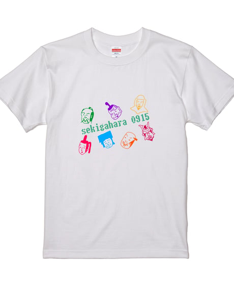 【武将ステッカー付】関ケ原七武将Tシャツ(ホワイト)