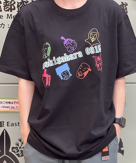 【武将ステッカー付】関ケ原七武将Tシャツ(ブラック)