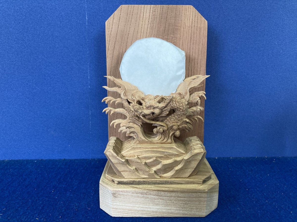 八方位型 御祈願御神札立て 欅 龍彫り型セット | 長田神具店