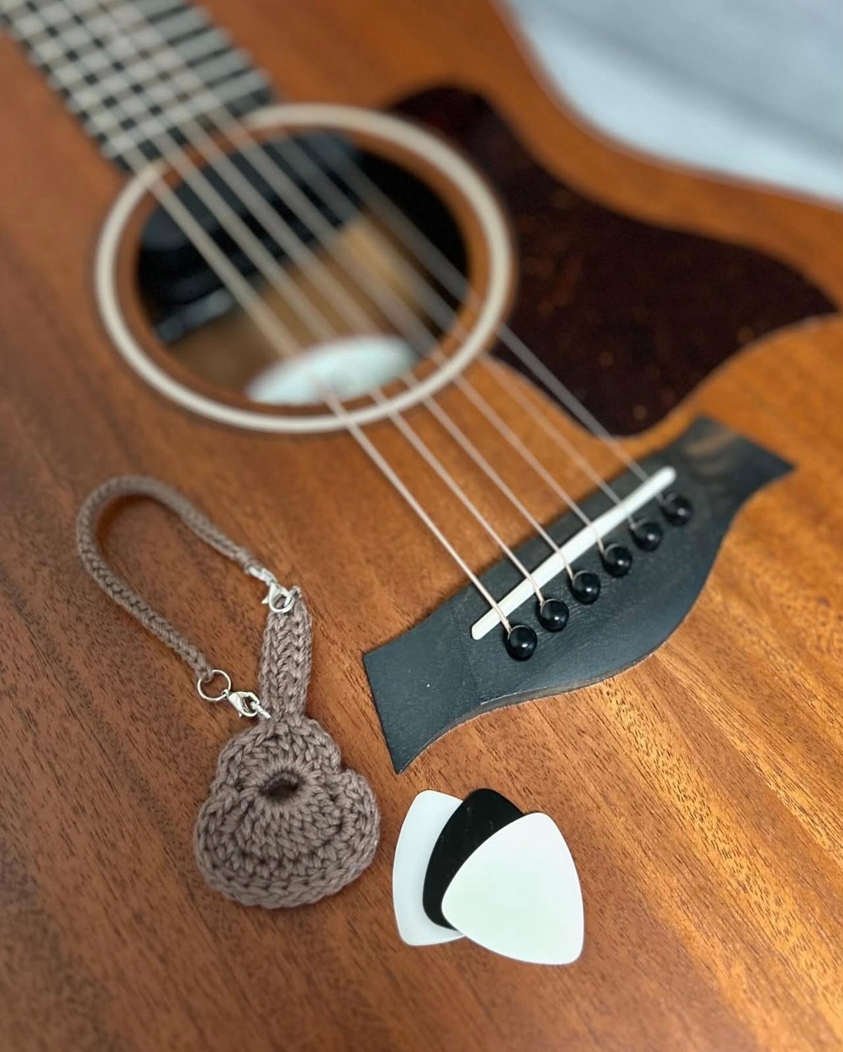 guitar pick case】ニットのギターピックケースキーホルダー