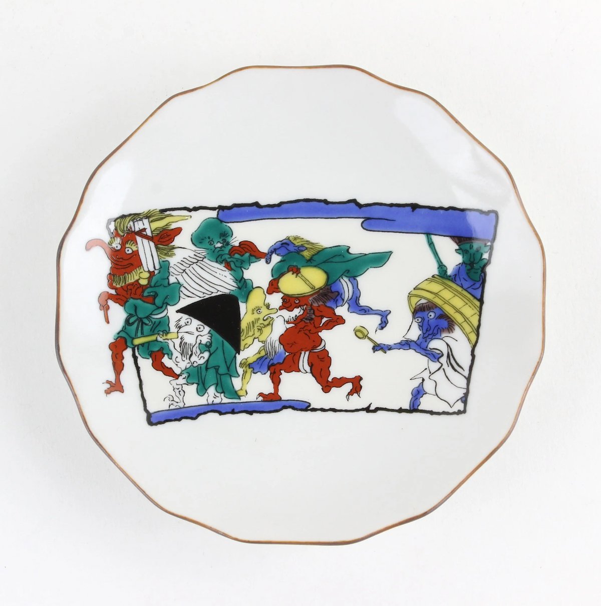 074】花型皿 百鬼夜行絵巻／KUTANI SEAL×YOKAI MUSEUM | 上出長右