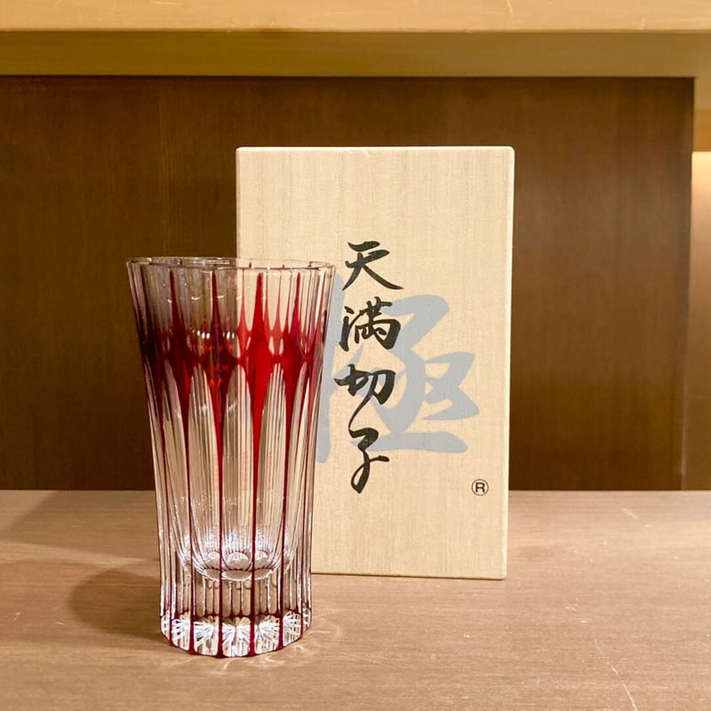 天満切子】一口ビール「ダイヤ」（赤） | 天満天神MAIDO屋 ONLINE STORE