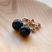 【１点もの】プラネットイヤリング「黒檀」