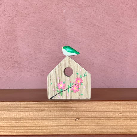 【1点もの】小鳥のお家「桜・緑」