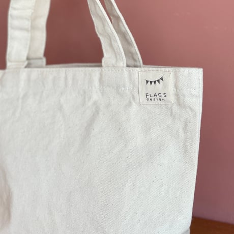 【１点もの】ねこの刺繍入り ミニトートバッグ「Happy!」