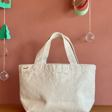 【1点もの】ねこの刺繍入り ミニトートバッグ「good day」
