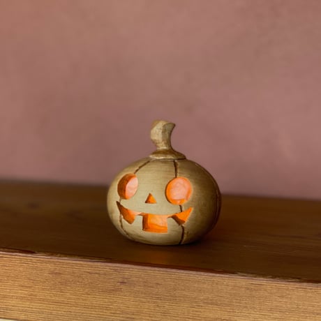 【期間限定】ハロウィンかぼちゃインテリア「かぼちゃん（ろうそく照明付き）」S/N:02