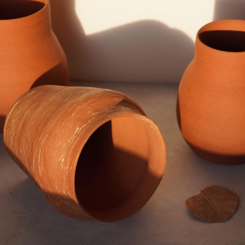 Flower vase / Terracotta marble | BOOKMARK