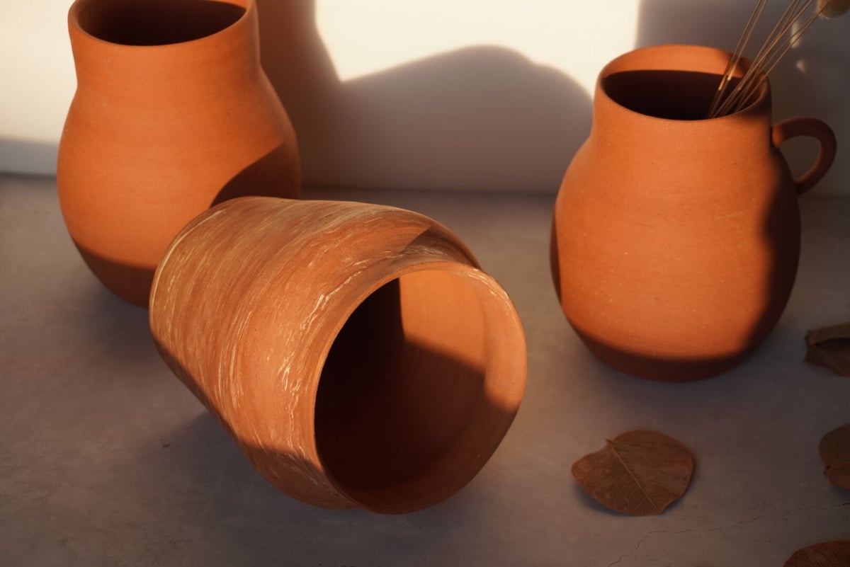 Flower vase / Terracotta marble | BOOKMARK