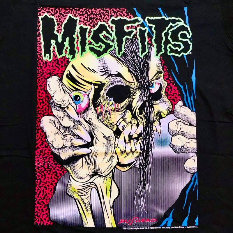 超レア！Misfits パスヘッドデザインカラー総柄Tシャツ 丈78 USED】90'S MISFITS × PUSHEAD T-SHIRT | KONBINI