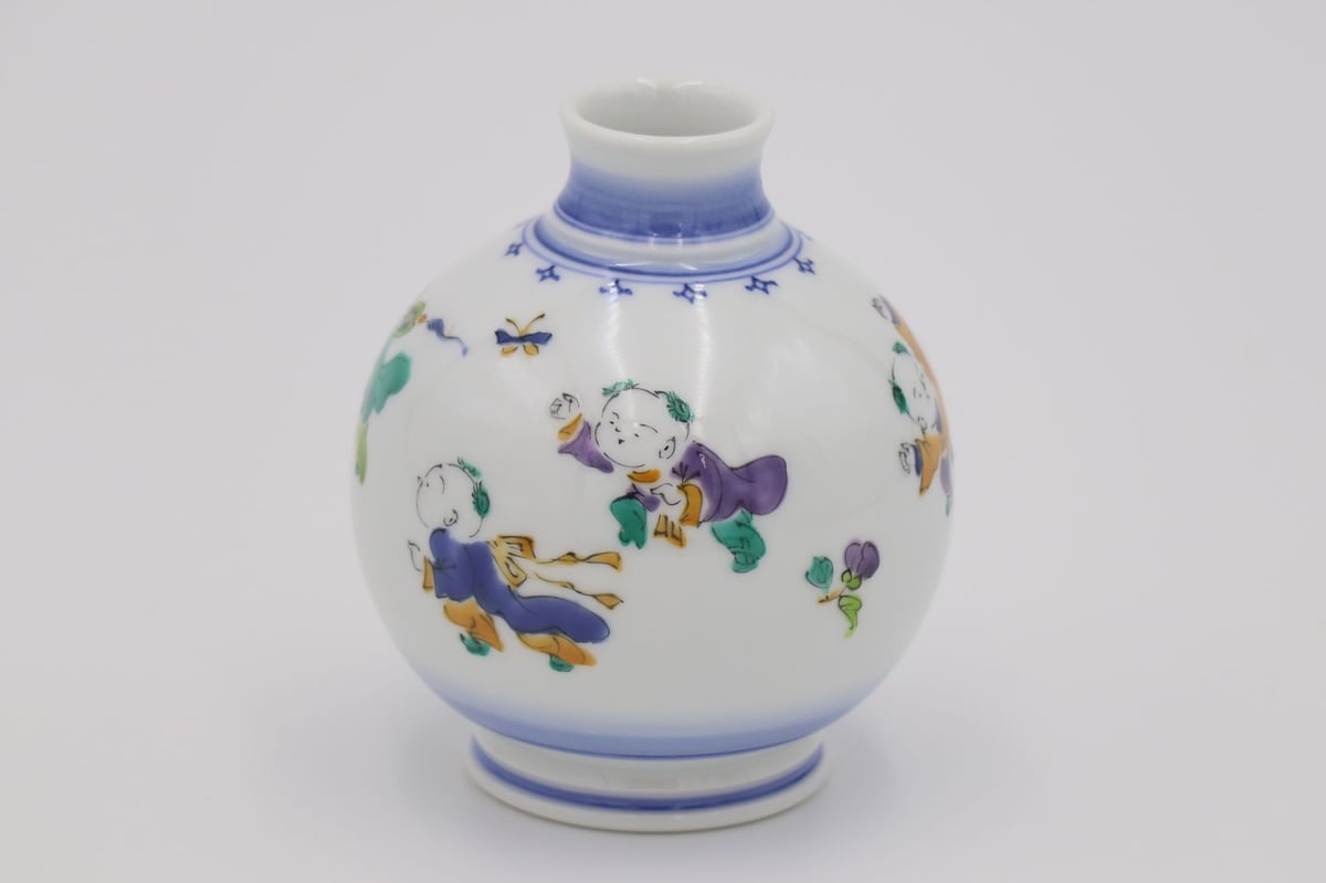 2568 平戸祐祥　染付　唐子絵　花瓶　未使用 2568 平戸祐祥 染付 唐子絵 花瓶 未使用 2025年最新】Yahoo