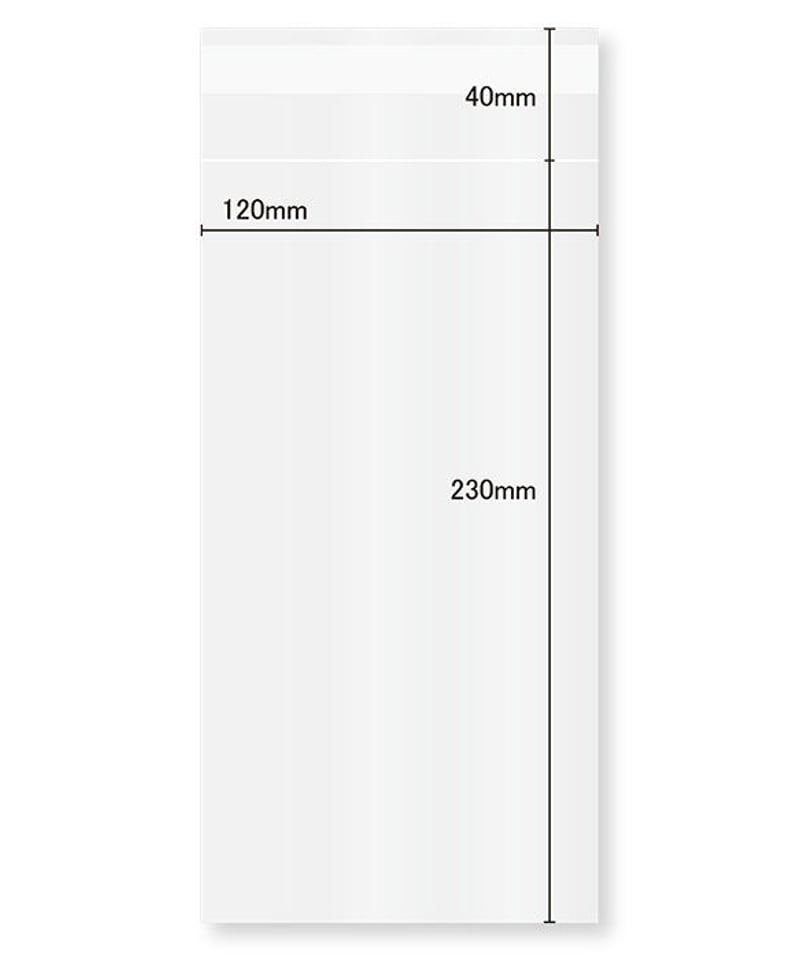OPP40-N3 OPP袋 テープ付き 0.04mm 長3封筒用 100枚 | IMAMURA