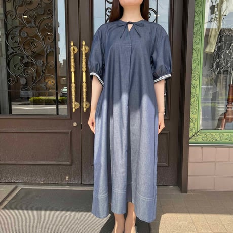 イデアールパフワンピース（インディゴ）