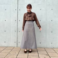 リボンブラウス（ブラウン）
