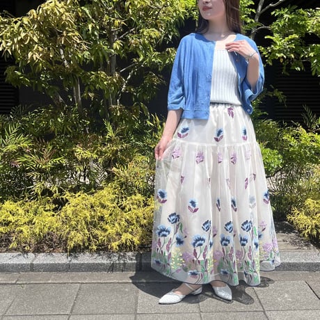 フラワーチュールスカート（ブルー）