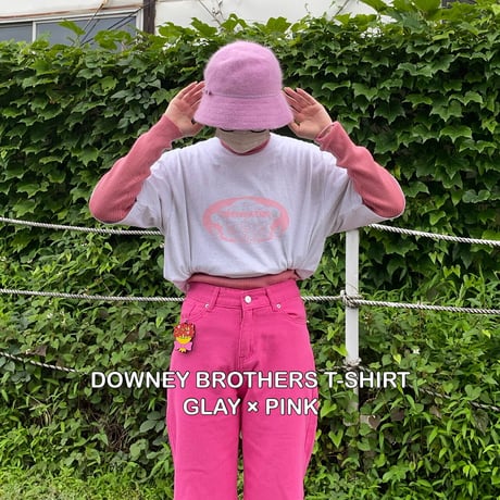 🌸DOWNEY BROTHERS T-SHIRT🌸🎀GRAY×PINK🎀
