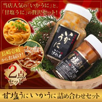 長崎県　壱岐産　甘塩うにといかうにセット　2本組