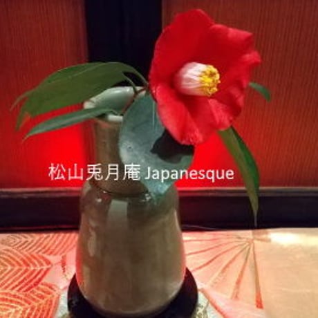 赤い椿　花と花瓶　日本　素材ダウンロード