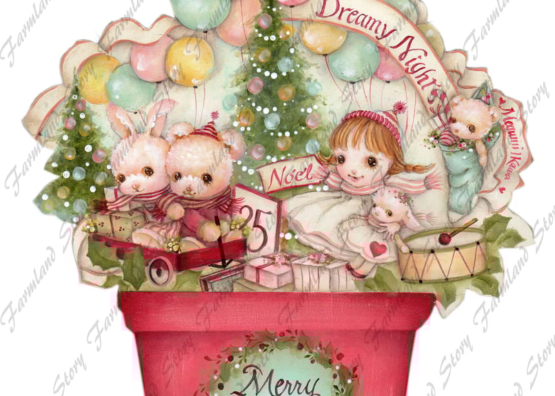 Christmas Pot トールペイントデザインパケット 素材付き NO.13 | Far