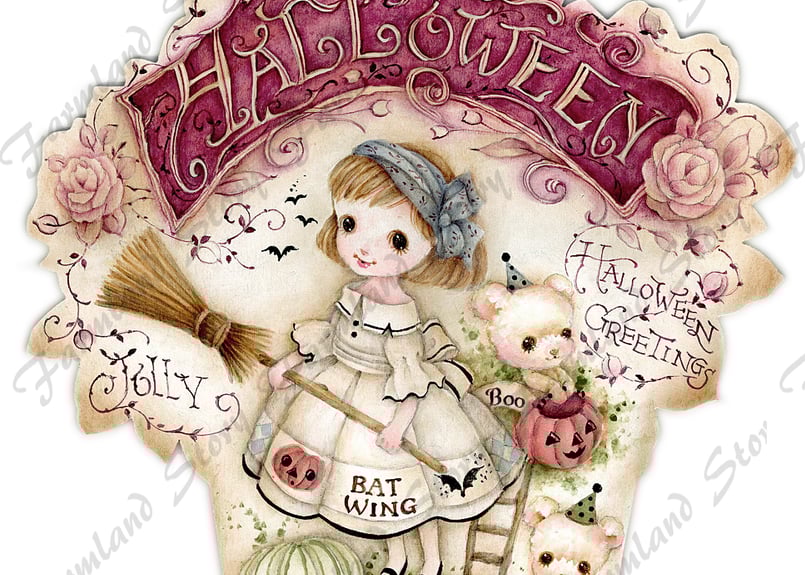 ハロウィン ほうきのメンテナンス トールペイントデザイン ハロウィン ほうきのメンテナンス トールペイントデザイン