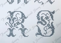 オリジナルステンシルシート　No,3　アルファベット刺繍風　MARSセット